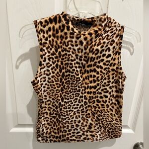 Leopard Print soft Sleeveless Top